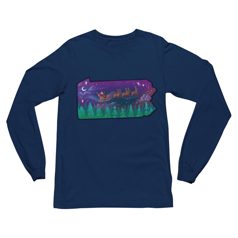 Santa in PA Christmas Long Sleeve Shirt
