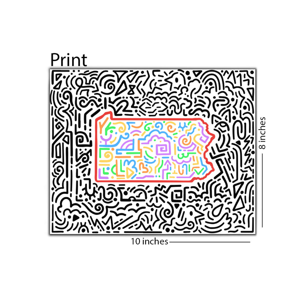 Pennsylvania Doodles 8x10 Print