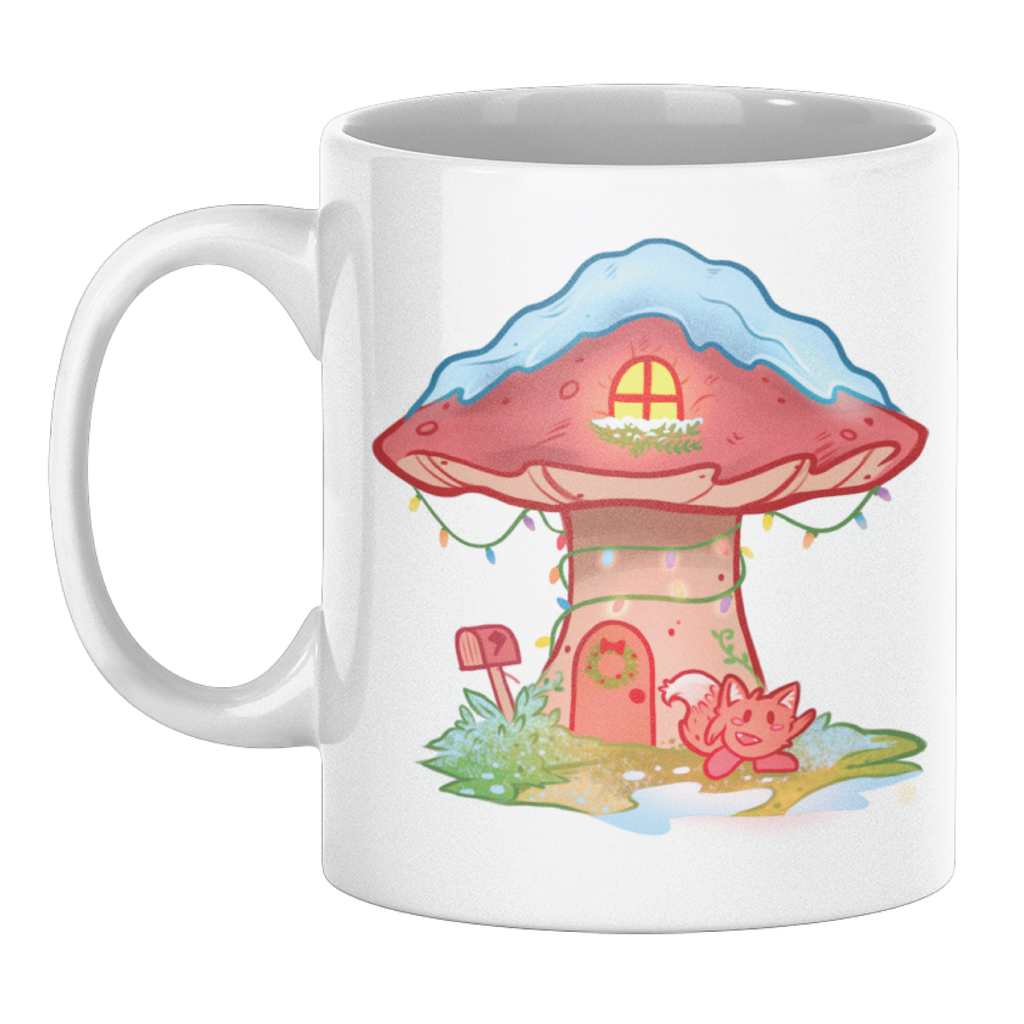 Pocket Fox Mushroom House Holiday Mug