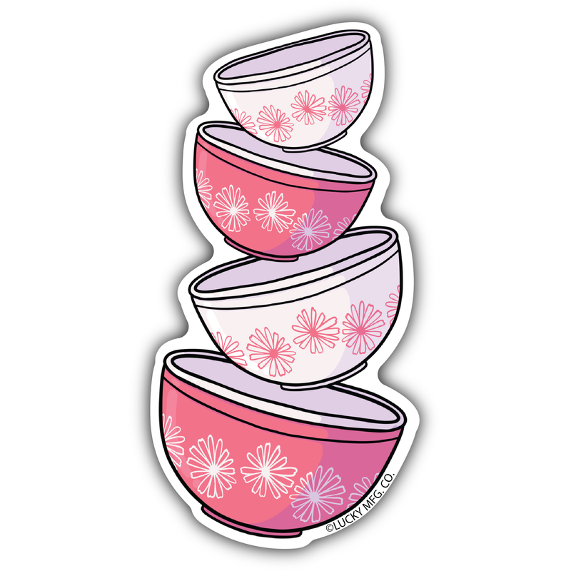 Pink Daisy Pyrex Bowls Sticker – Madcap & Co
