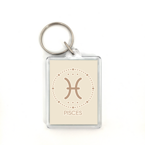 Pisces Vintage Illustration Plastic Keychain