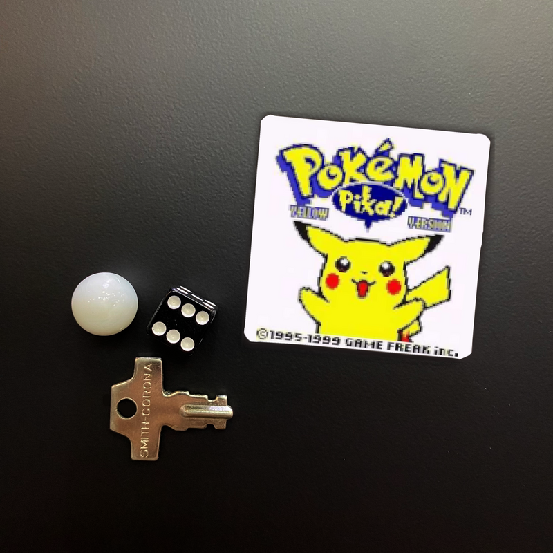 Pokemon Yellow Game Start Screen Square Magnet