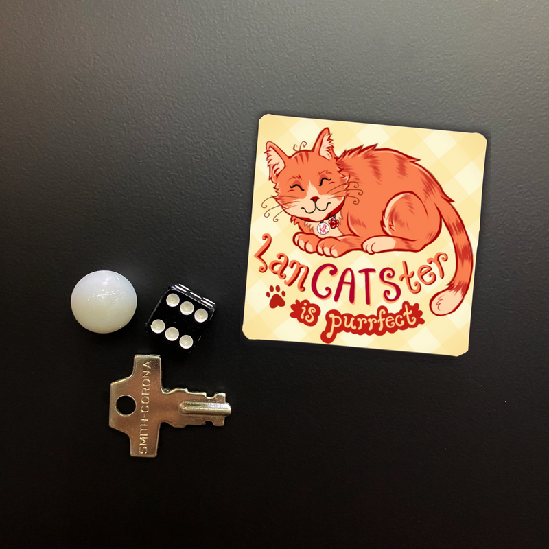 Lan Cats Ter is Purrfect! Square Magnet