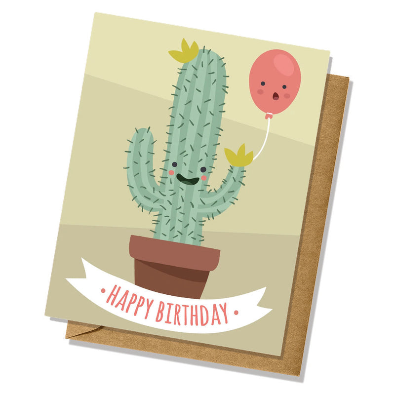 Party Cactus Happy Birthday Card