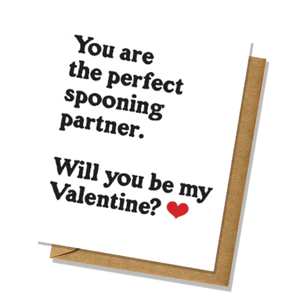 Perfect Spooning Partner - Funny/Cute Valentine's Day Card - Adult Humor