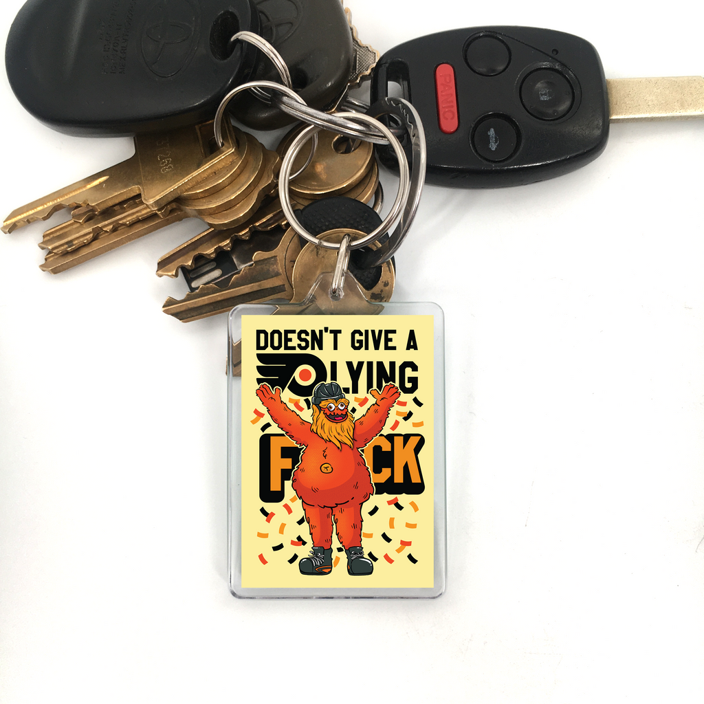 Gritty Doesn't Give A F*ck Philadelphia Flyers Plastic Keychain