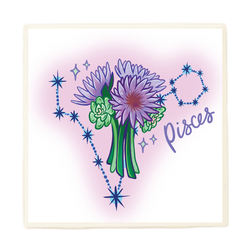 Pisces Zodiac Flower Coaster – Madcap & Co Pisces Zodiac Flower Coaster – Madcap & Co