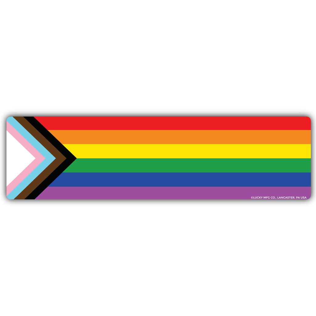Progress Pride Flag Vinyl Bumper Sticker