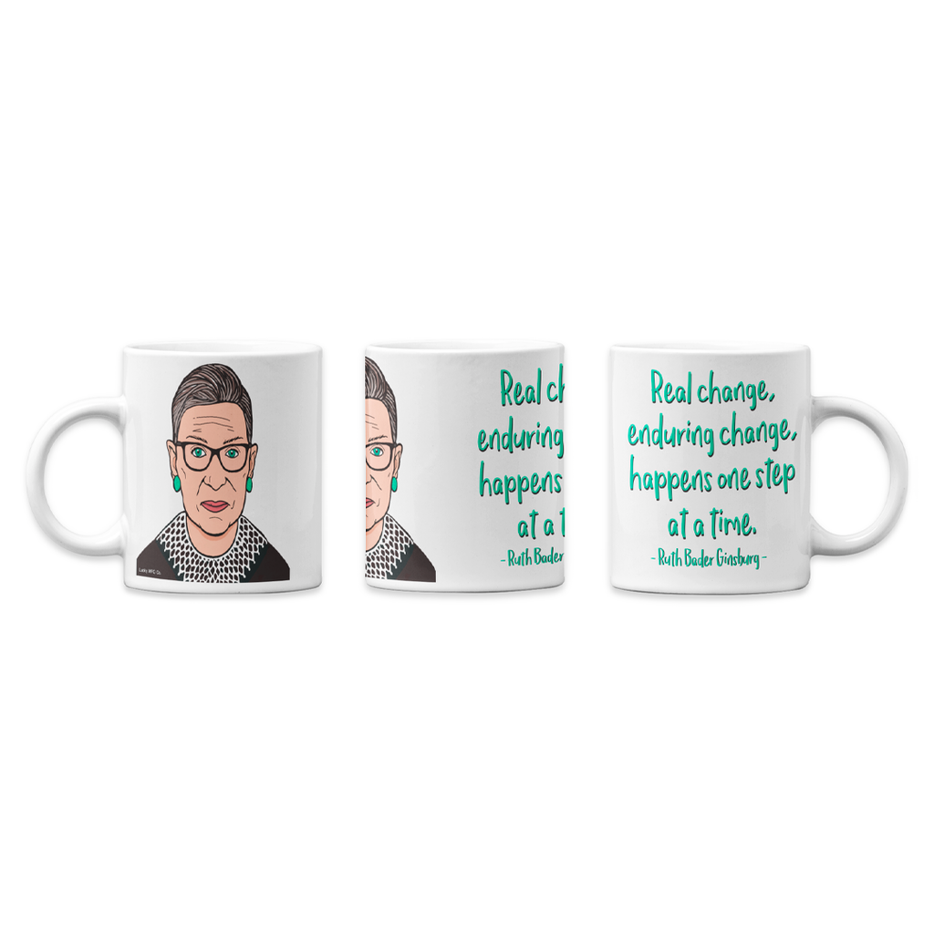Ruth Bader Ginsburg Coffee Mug Real Change Quote Supreme Court Inspirational Collar Judge