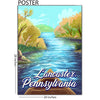 River Travel Illustrated Lancaster, PA 20 x 28 Poster