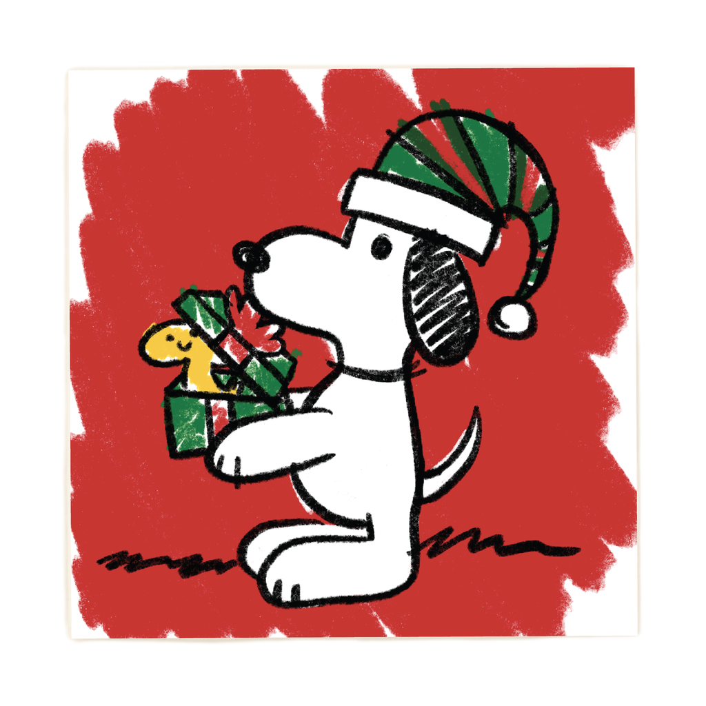 "Snoppy And Woofstick" Gift Holiday Coaster