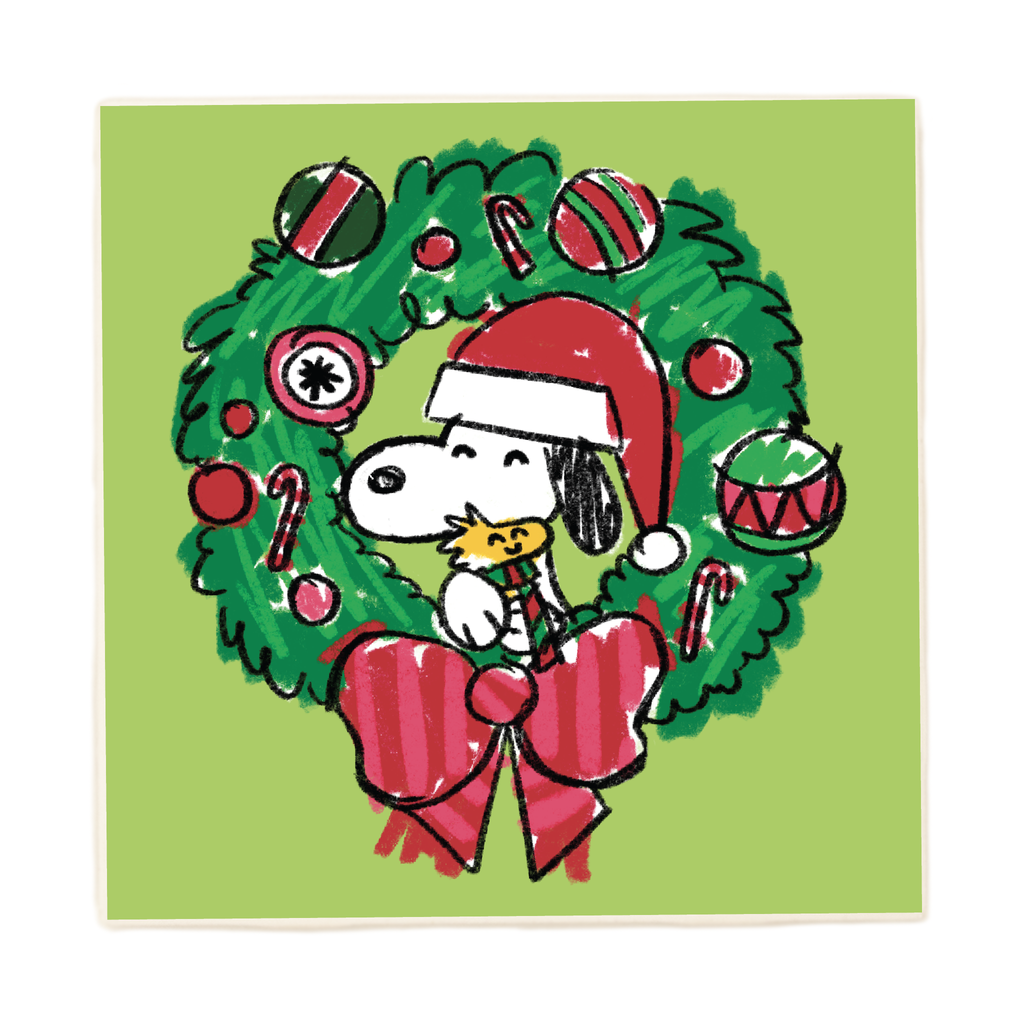 "Snoppy And Woofstick" Wreath Coaster