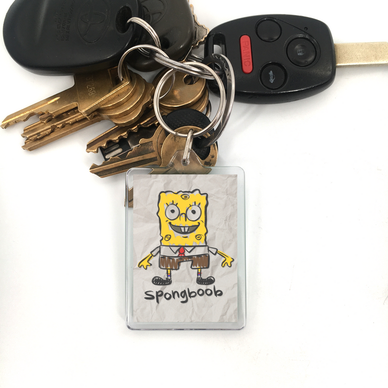 Spongboob Parody Plastic Keychain