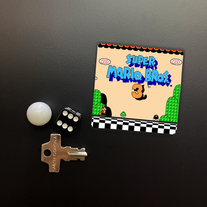 Super Mario Bros 3 Game Start Screen Square Magnet