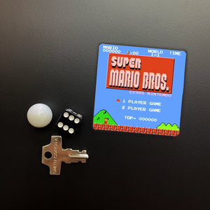 Super Mario Bros Game Start Screen Square Magnet