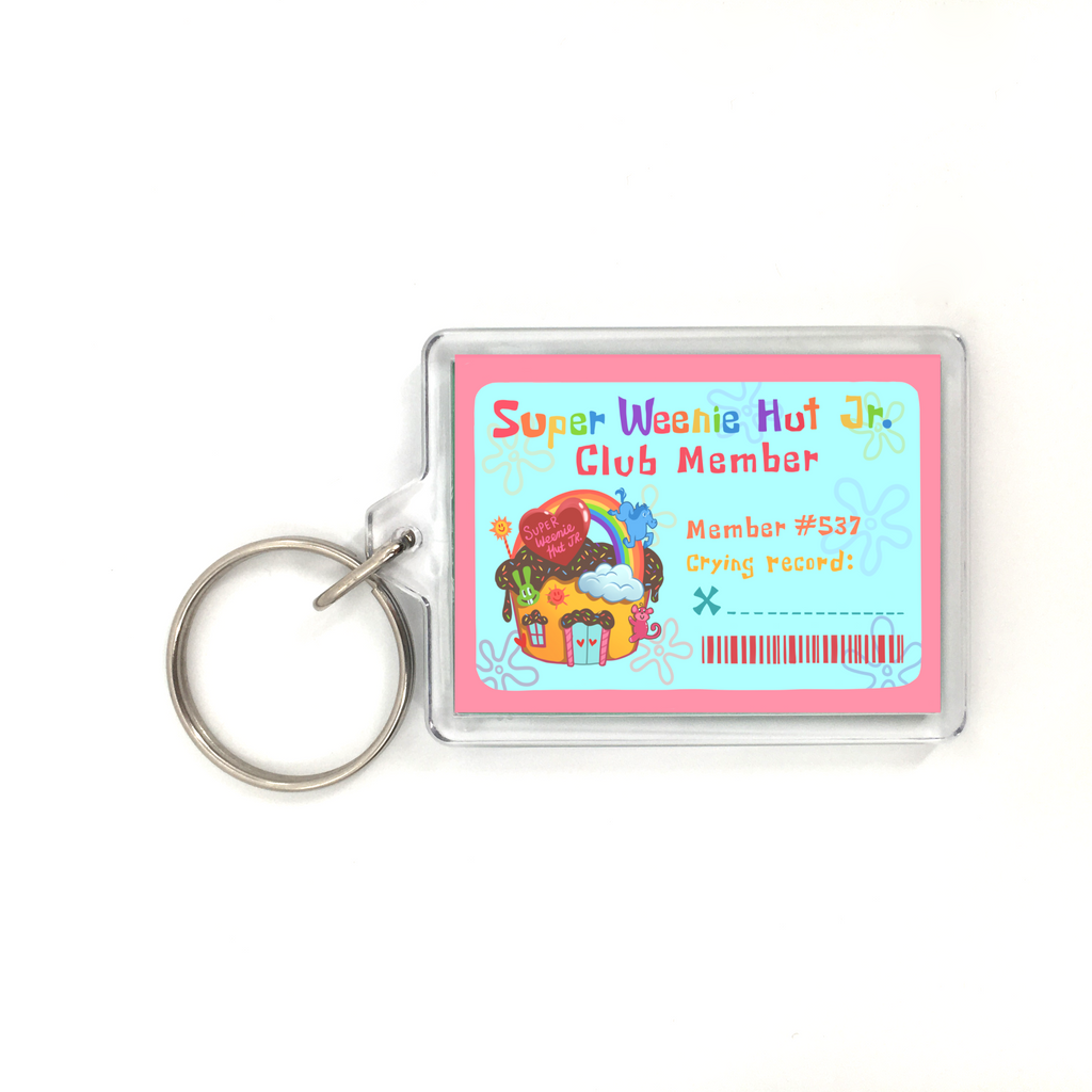 Super Weenie Hut Jr Member Card Plastic Keychain