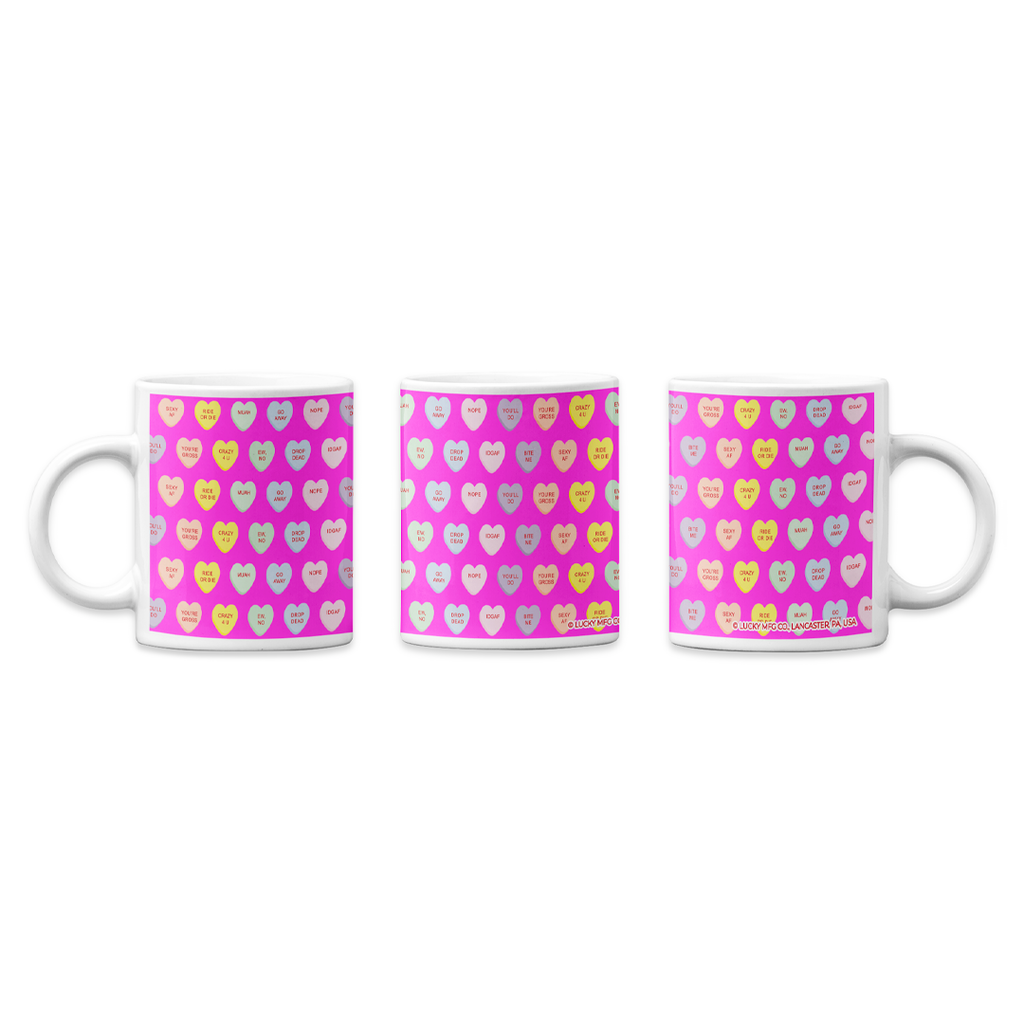 Sassy Conversation Hearts Pattern Mug