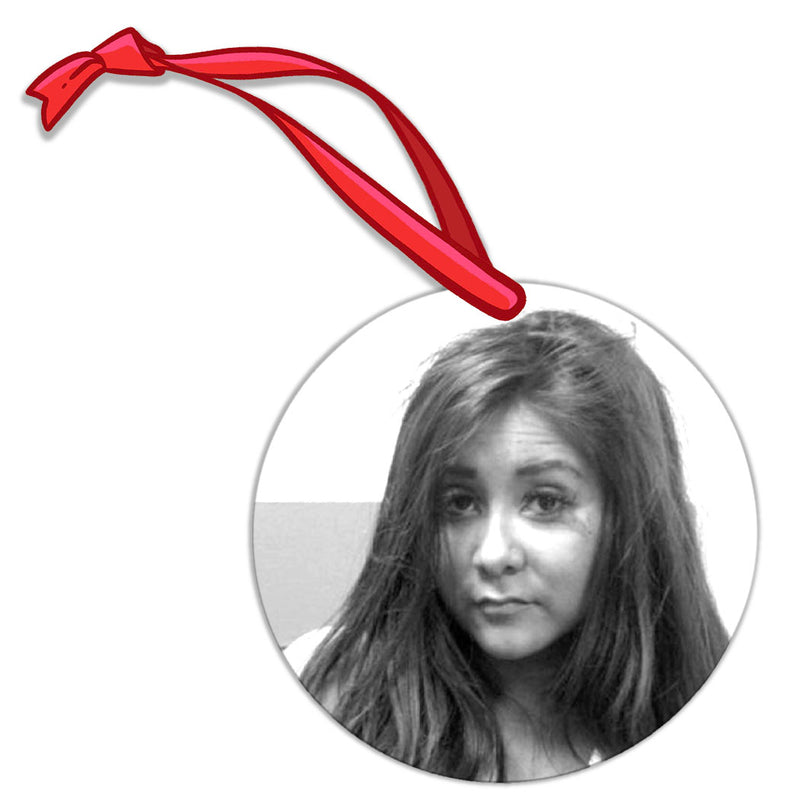 Snooki Mugshot Round Ornament
