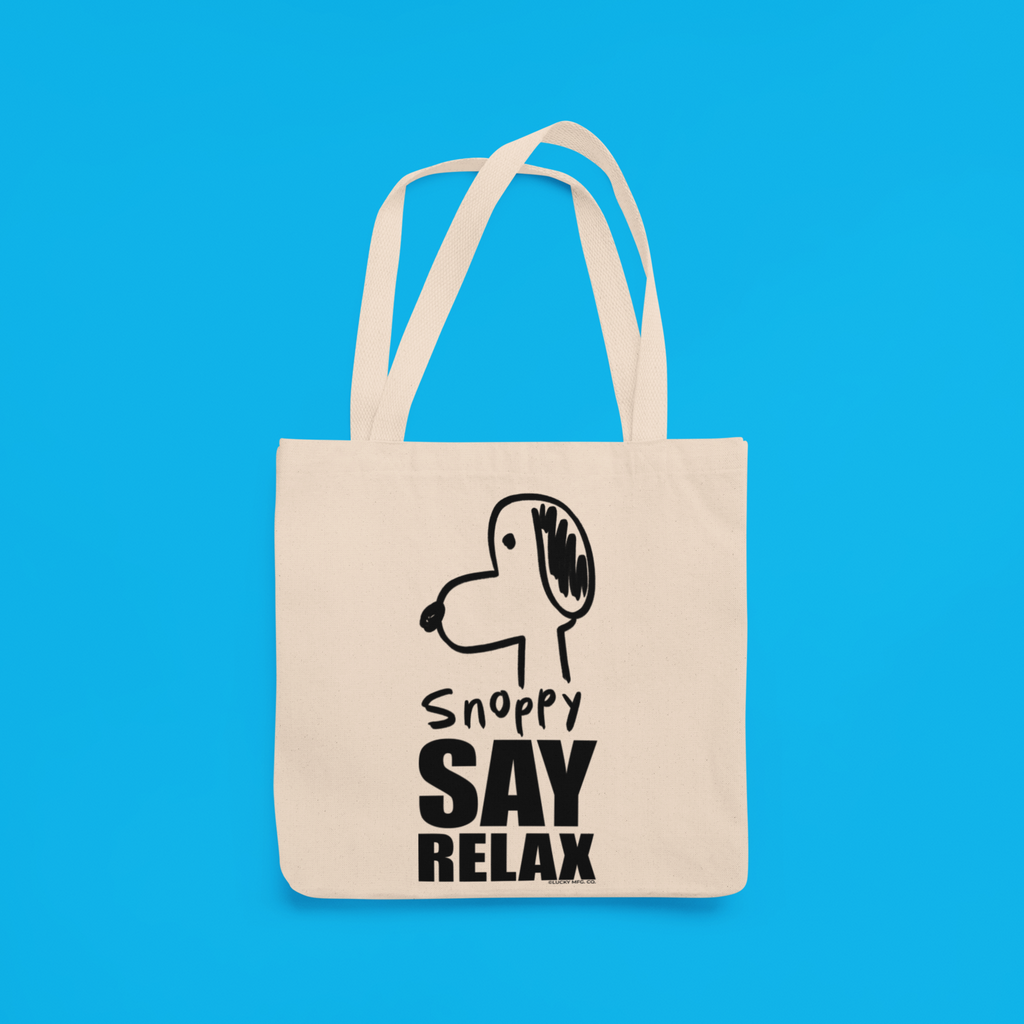Snoppy Say Relax Tote Bag