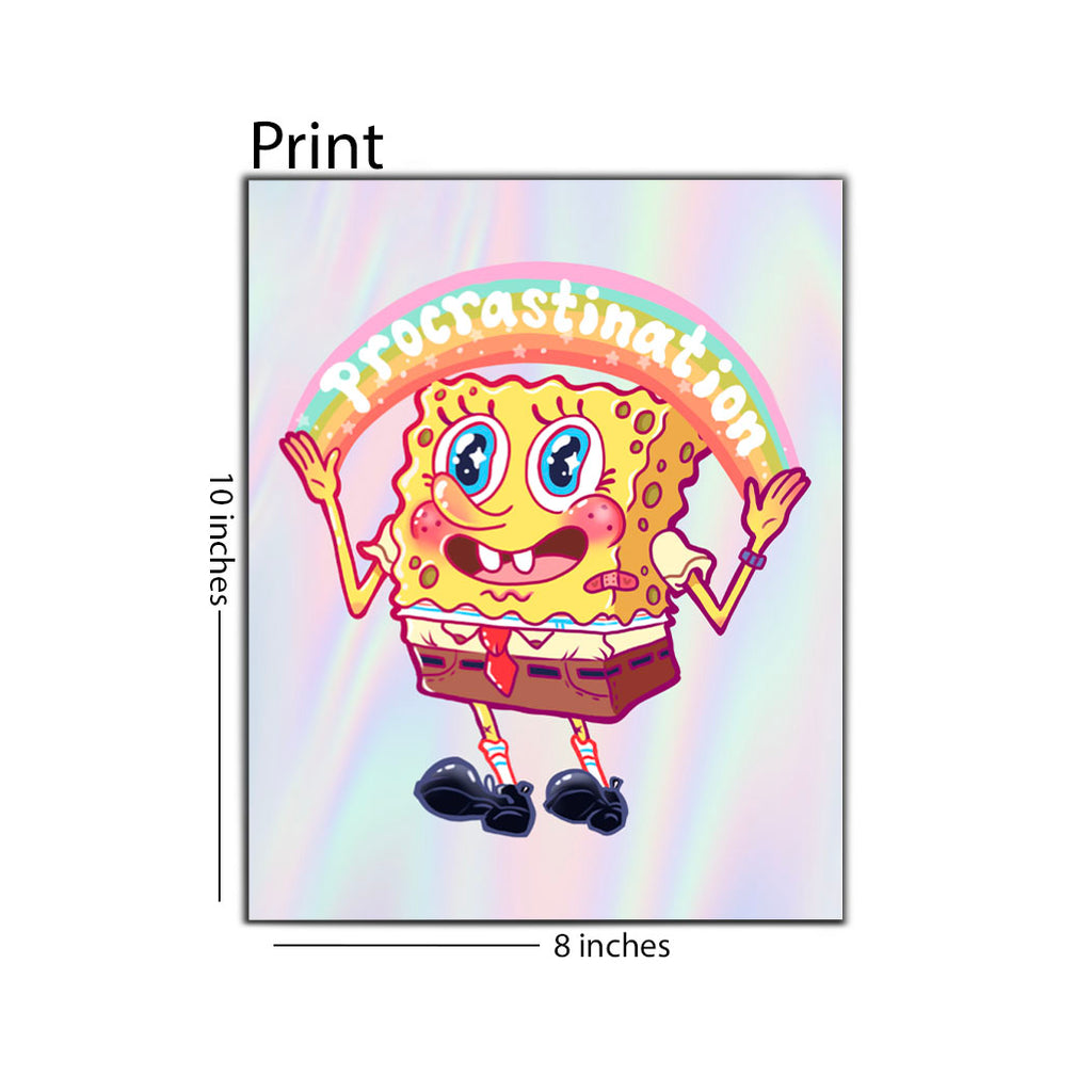 Spongebob Procrastination 8x10 Print