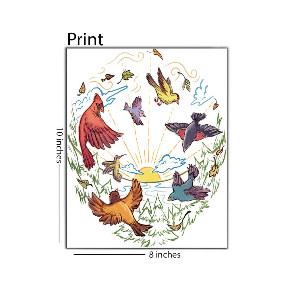 Bird Sunset 8x10 Print