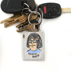 Teena Burp Parody Plastic Keychain