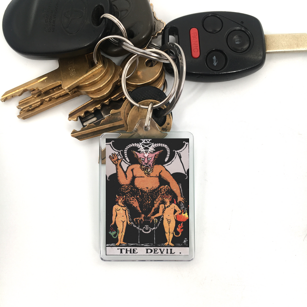 The Devil Tarot Card Plastic Keychain