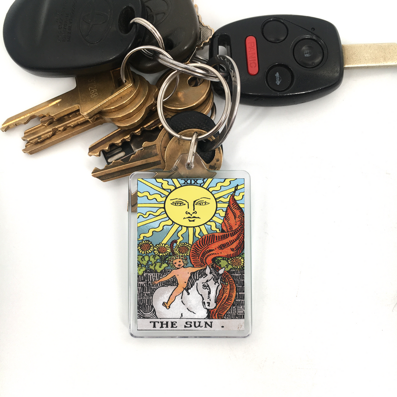 The Sun Tarot Card Plastic Keychain