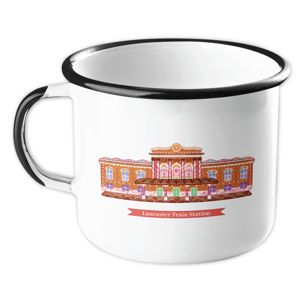 Gingerbread Lancaster Train Station Camp Mug