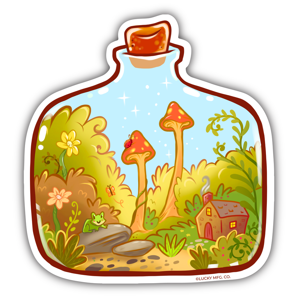 Terrarium w/ Tiny Frog Vinyl Sticker