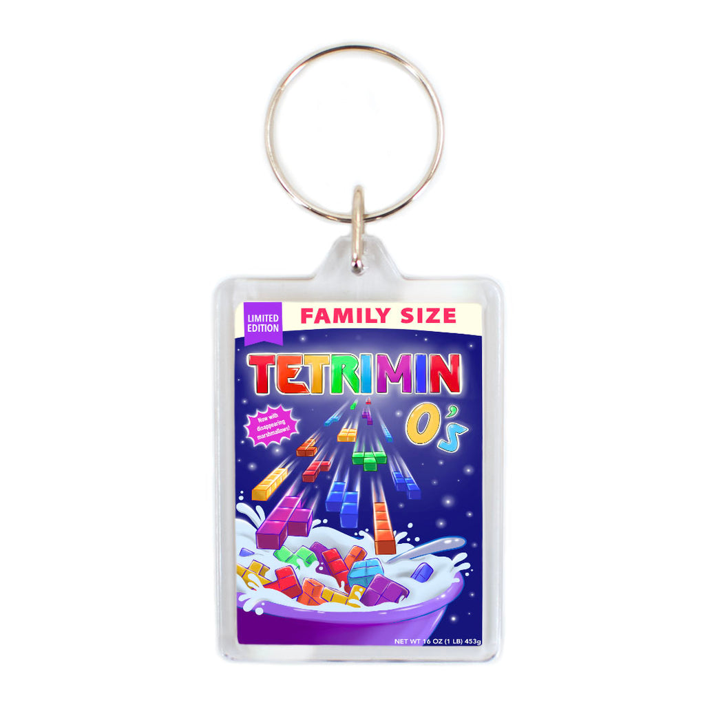 Tetris Game Cereal Plastic Keychain