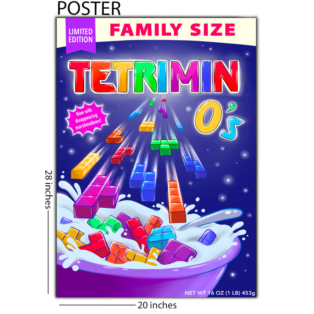Tetris Cereal 20 x 28 Gaming Poster