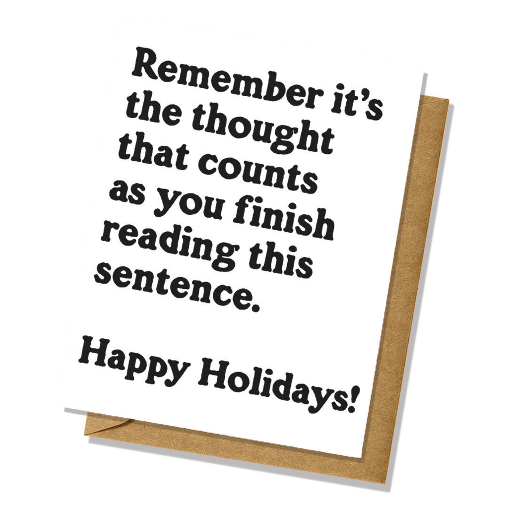 "The Thought That Counts" Holiday Card - Totally Inappropriate