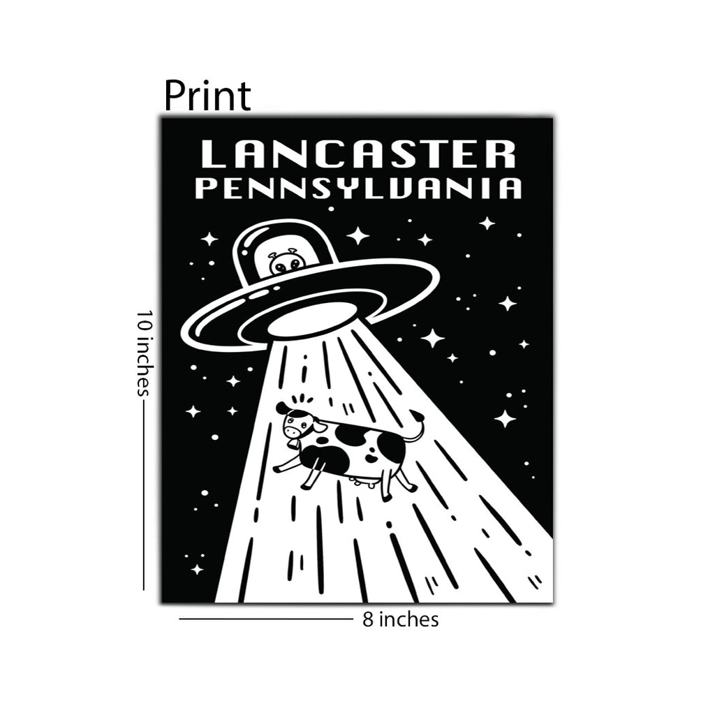 UFO Cow Abduction Lancaster 8x10 Print