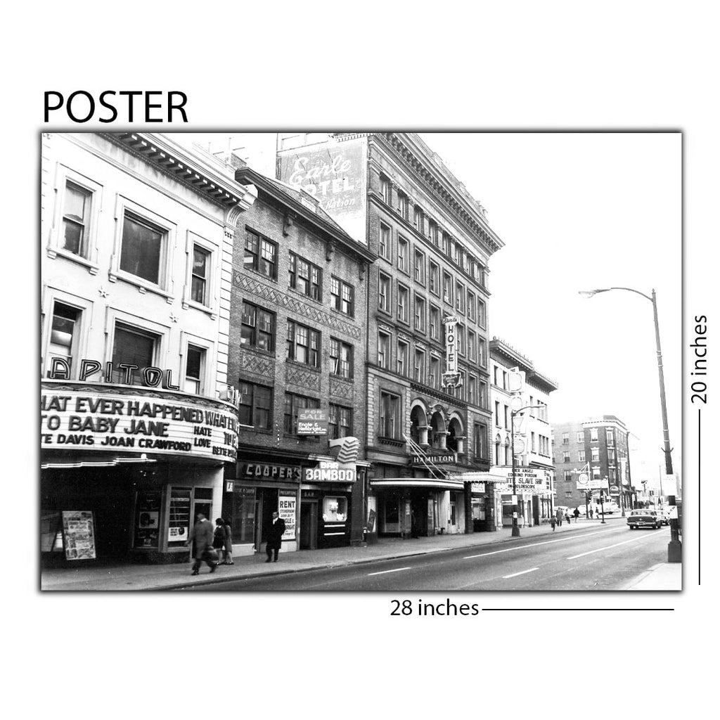 Vintage 100 Block Queens Street Lancaster, PA 20 x 28 Poster