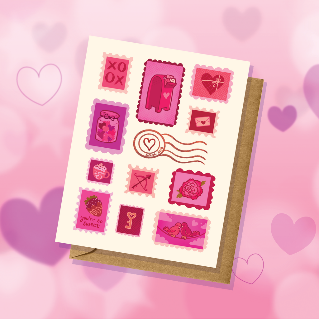 Valentine Stamps Valentine's Day Greeting Card
