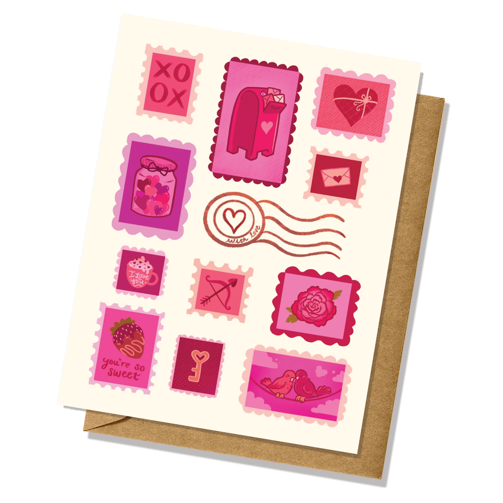 Valentine Stamps Valentine's Day Greeting Card