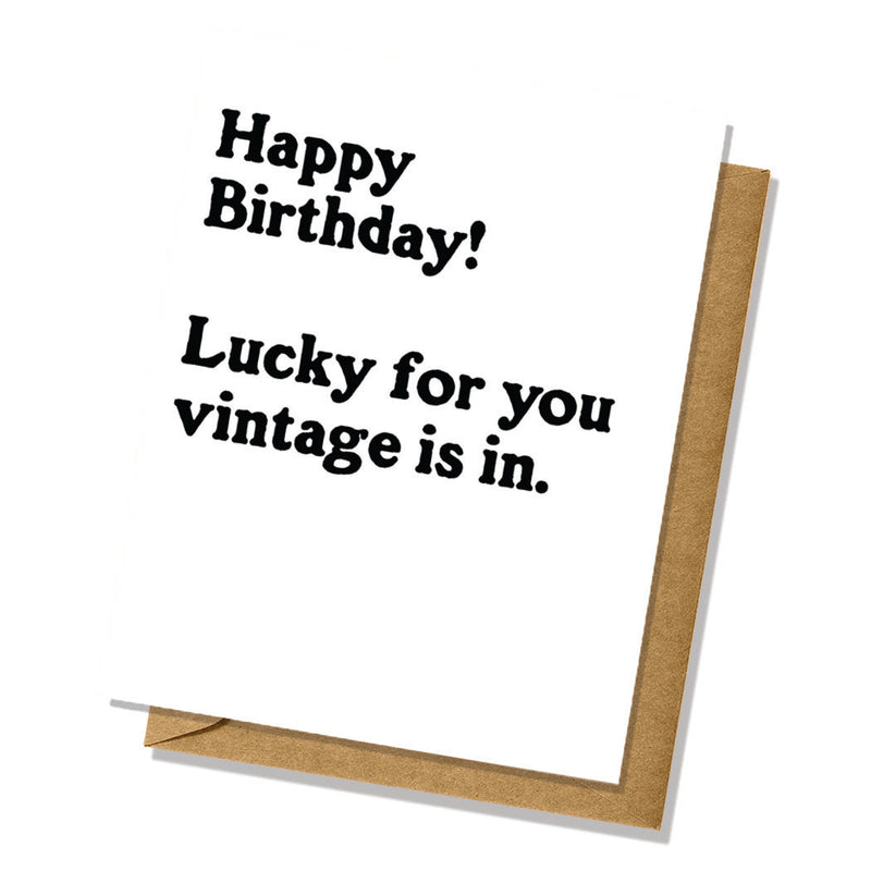 Vintage Is In - Birthday Card