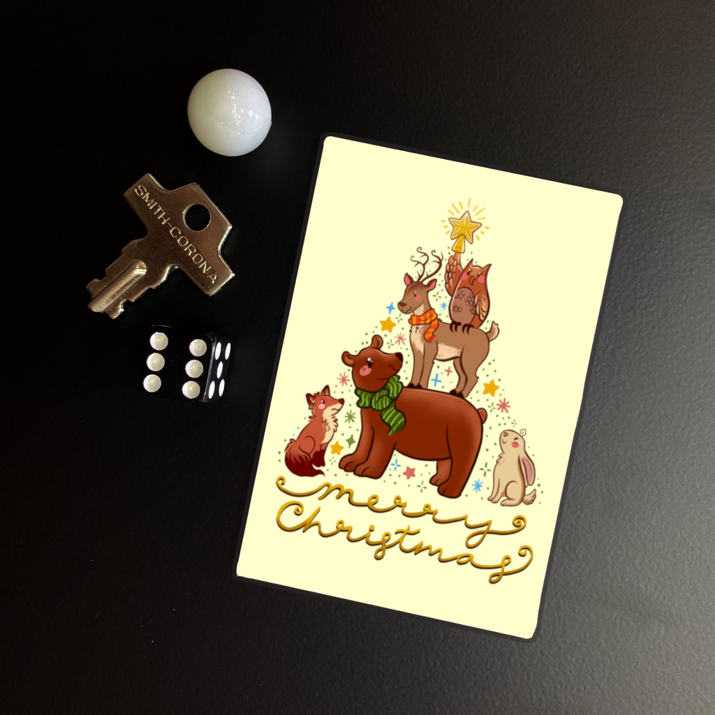 Woodland Critter Christmas Magnet