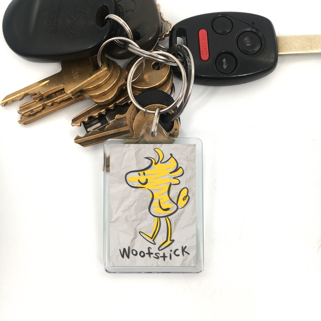 Woofstick Parody Plastic Keychain