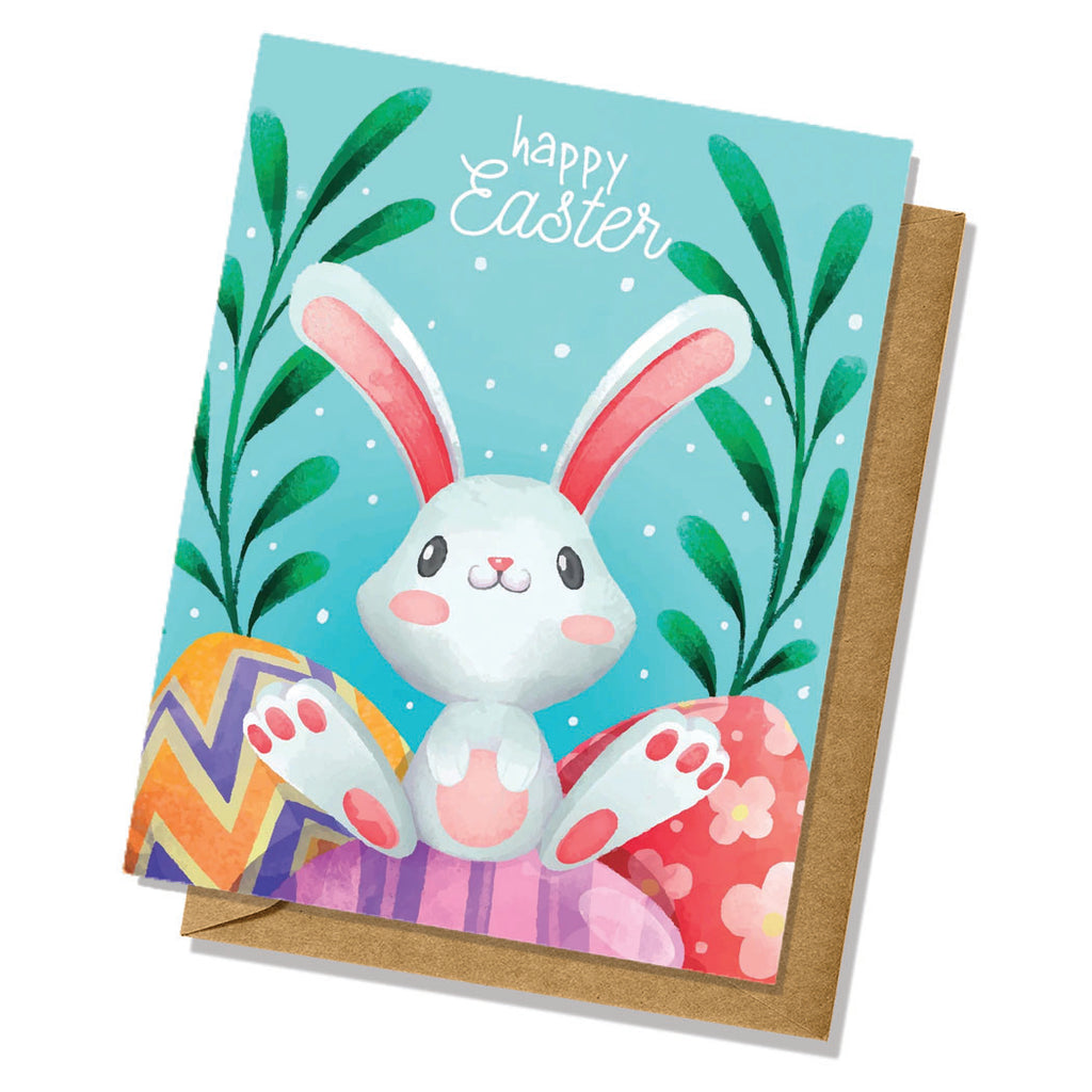 Watercolor Baby Bunny Easter Card