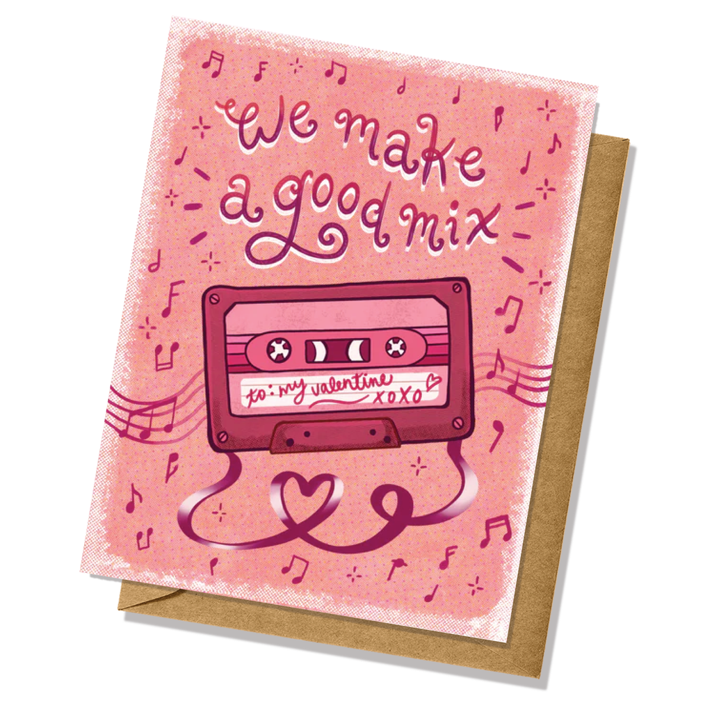 We Make A Good Mix Mixtape Pun Valentine's Day Greeting Card