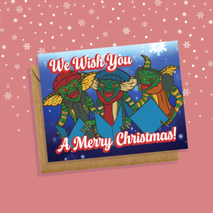 Gremlins We Wish You A Merry Christmas Card