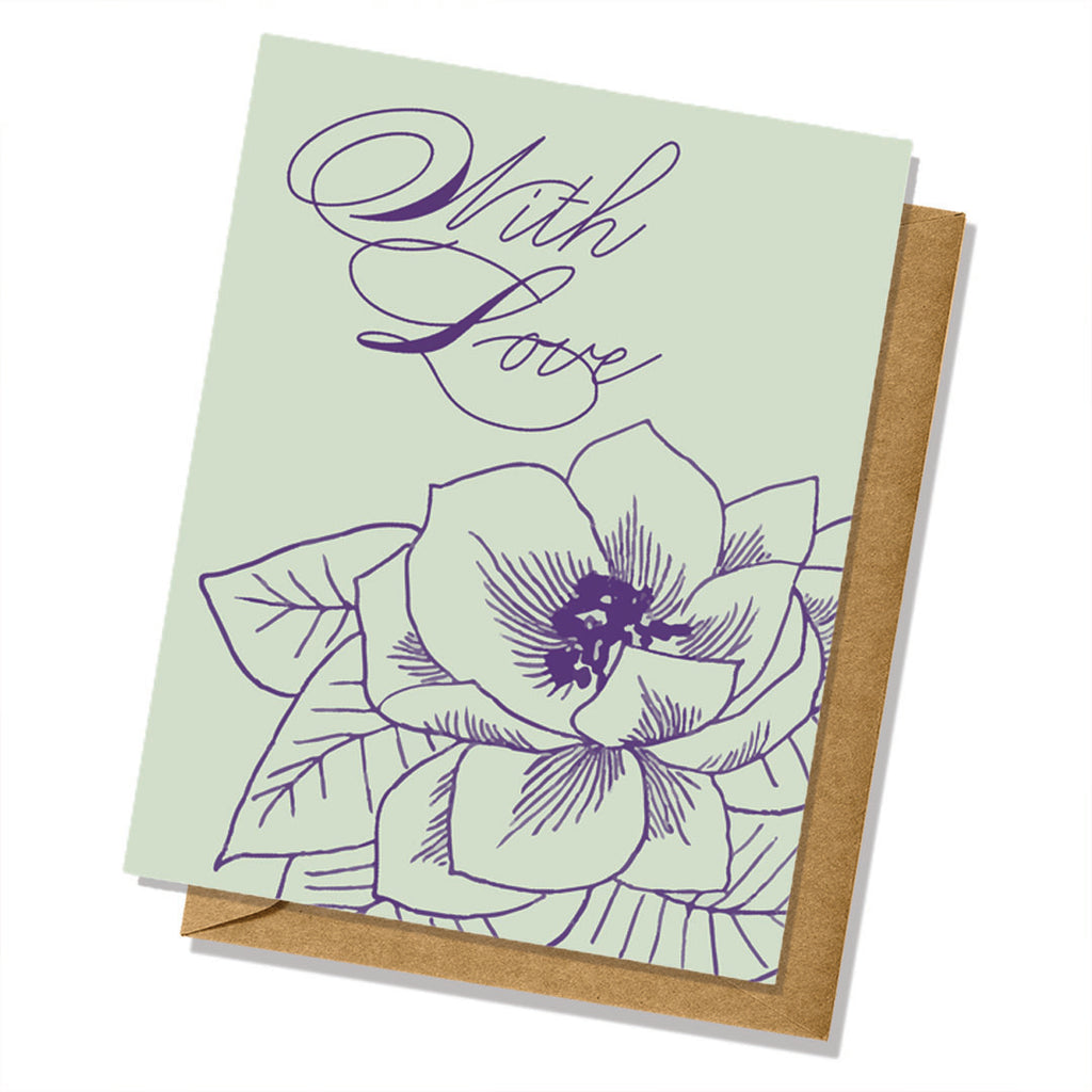 "With Love" Floral Greeting Card - Love, Anniversary