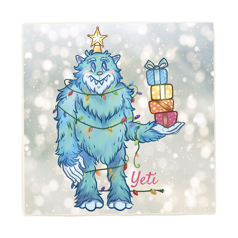 Yeti Cryptid Holiday Coaster