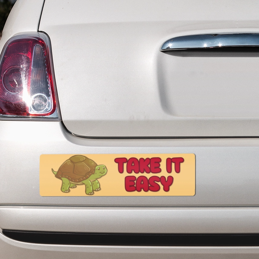Take it Easy Tortoise Vinyl Bumper Sticker