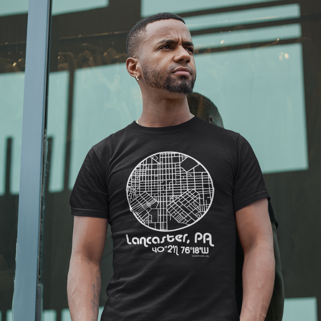 Lancaster, PA Map Coordinates T-Shirt