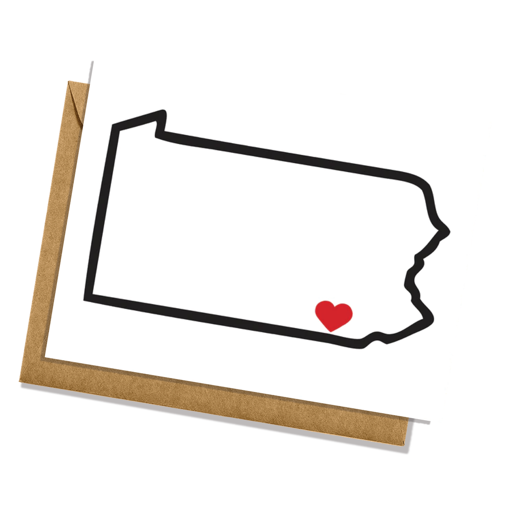 Lancaster PA Heart Outline Greeting Card
