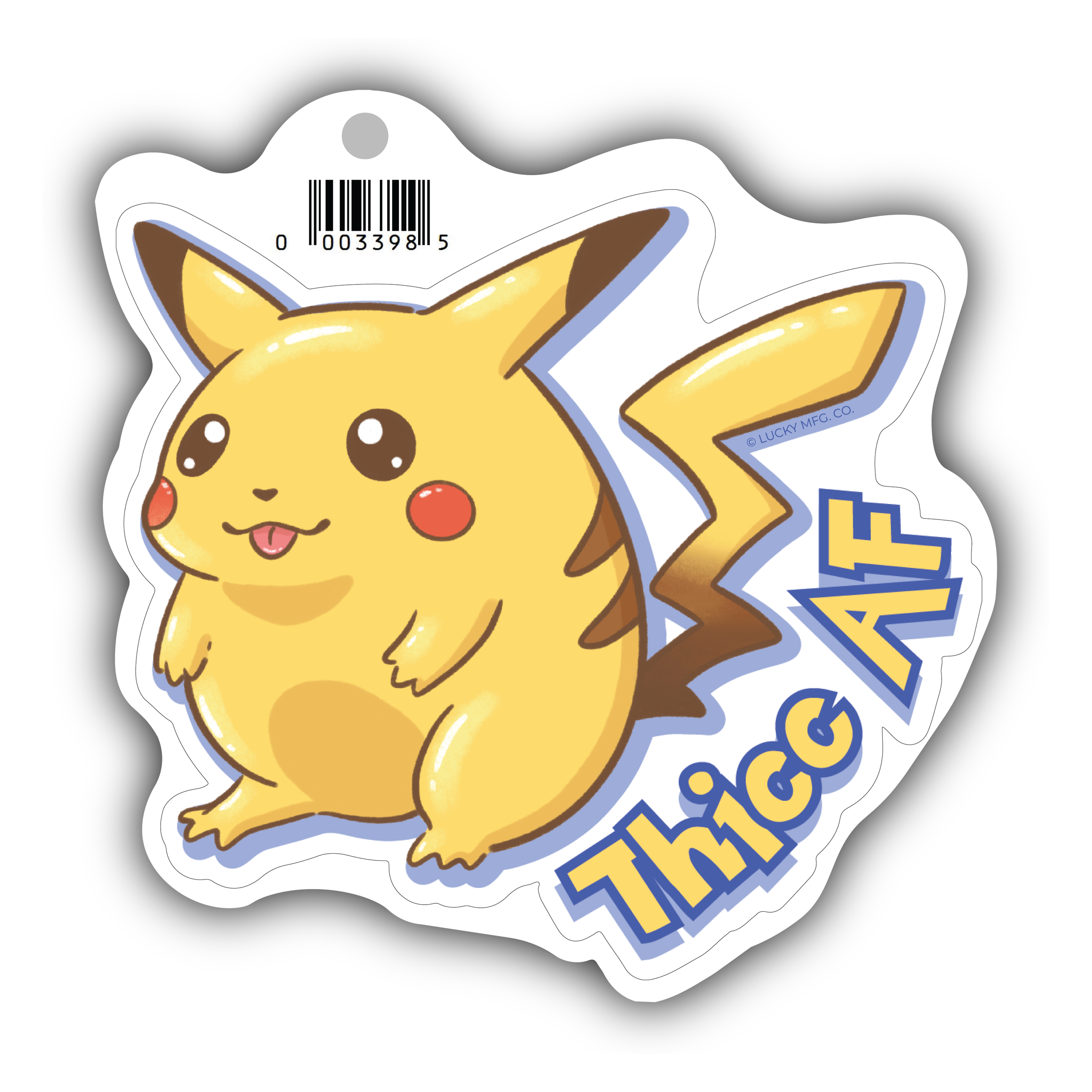 thicc pikachu pokemon card Thicc AF" 90's Pikachu Vinyl Sticker – Madcap & Co