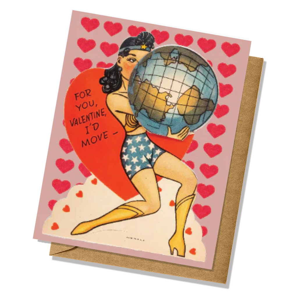 Vintage-Inspired Wonder Woman Valentine Card